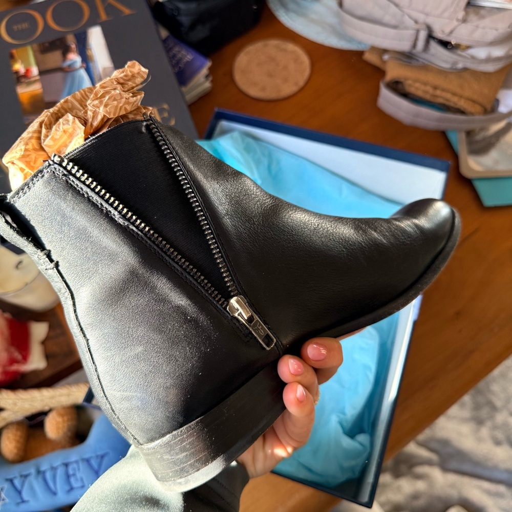 Frye Black Leather Ankle Booties - Picture 6 of 16